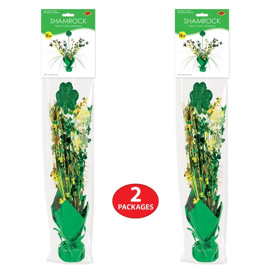 Beistle 15" Shamrock Gleam 'N Spray Centerpieces, 2ct.